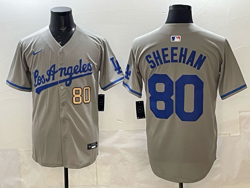 Men 2025 Los Angeles Dodgers #80 Sheehan Grey Game Nike MLB Jersey style 0012